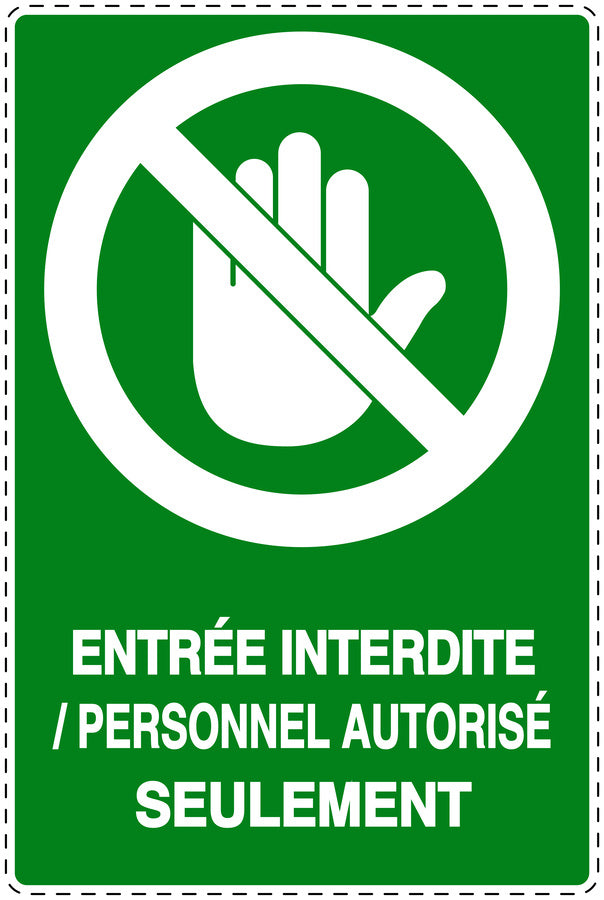 Autocollant d'interdiction d'accès "Entrée interdite/ personnel authorisés seulement" F-SI6150-67