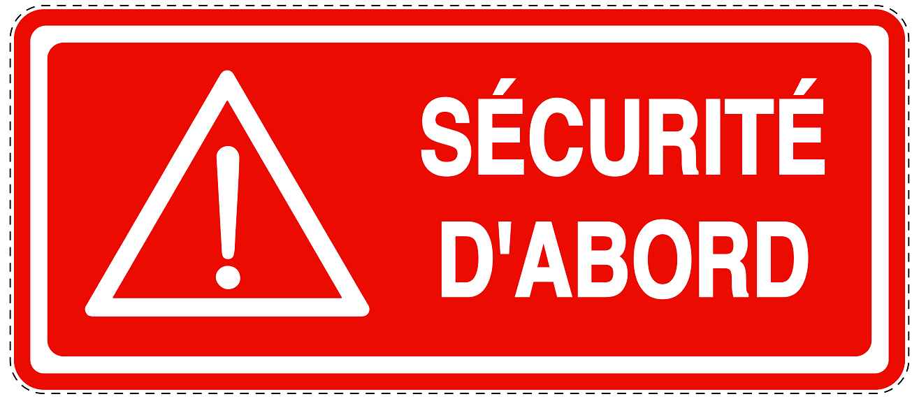 Autocollant d'urgence "SÉCURITÉ D'ABORD" 10-40 cm F-SIE-3010-14