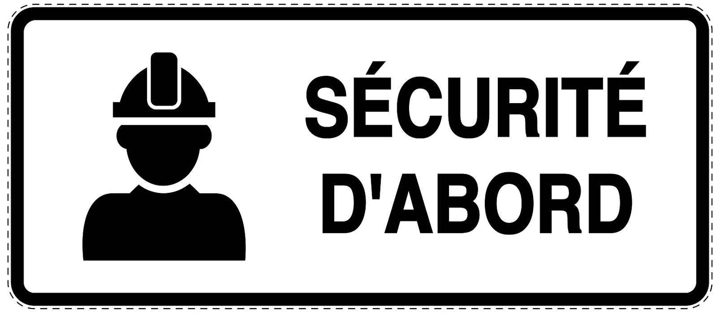 Autocollant d'urgence "SÉCURITÉ D'ABORD" 10-40 cm F-SIE-3020-0
