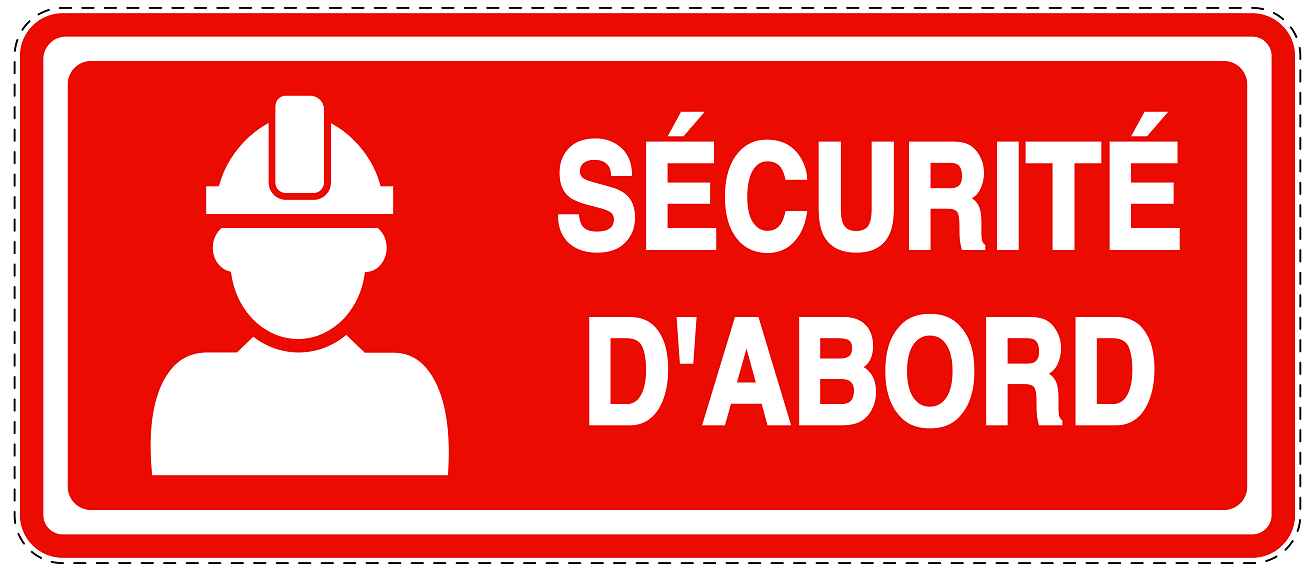 Autocollant d'urgence "SÉCURITÉ D'ABORD" 10-40 cm F-SIE-3020-14