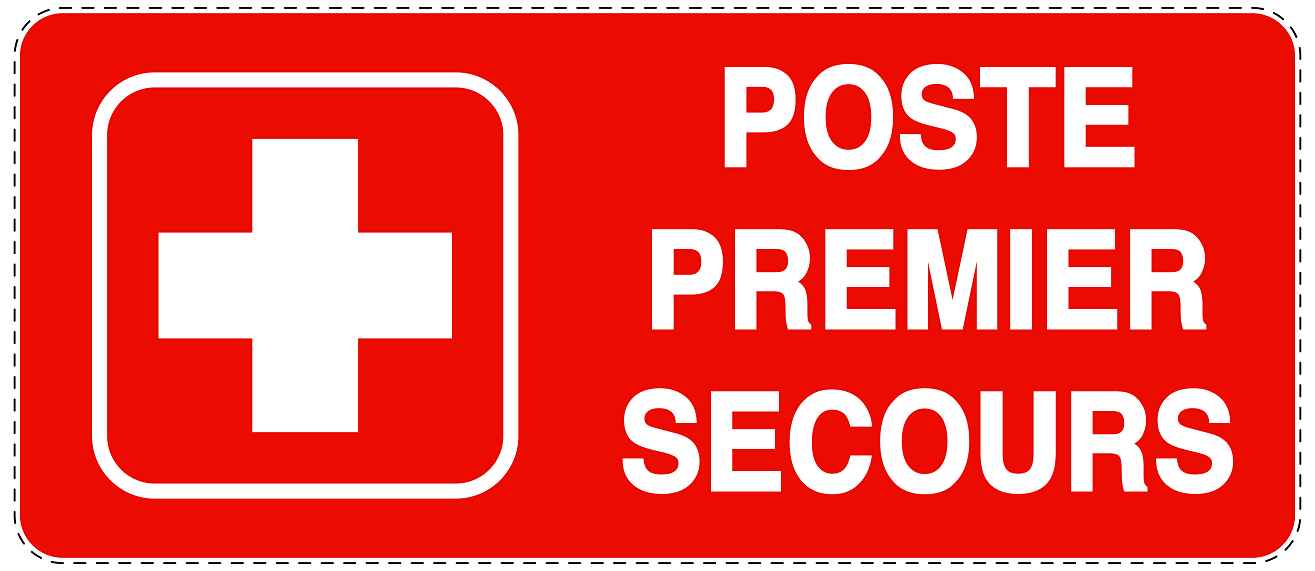 Autocollant d'urgence "POSTE PREMIER SECOURS" 10-40 cm F-SIE-3040-14