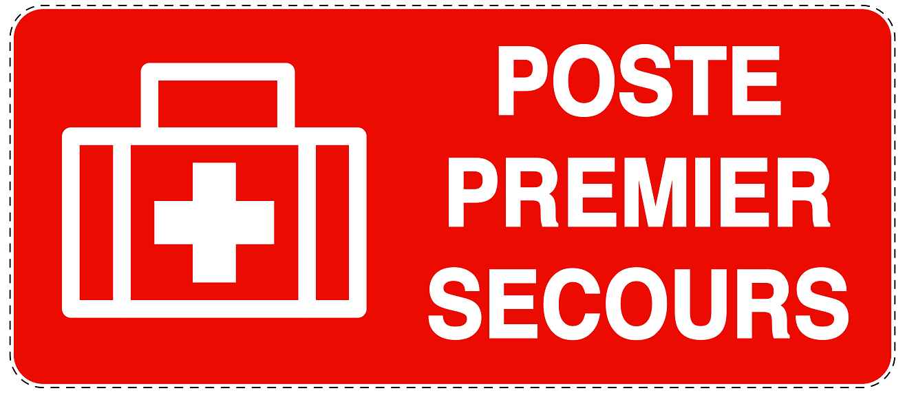 Autocollant d'urgence "POSTE PREMIER SECOURS" 10-40 cm F-SIE-3050-14