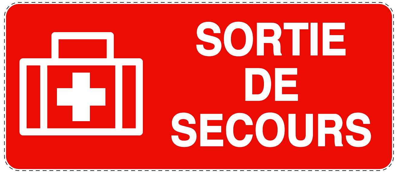 Autocollant d'urgence "SORTIE DE SECOURS" 10-40 cm F-SIE-3060-14