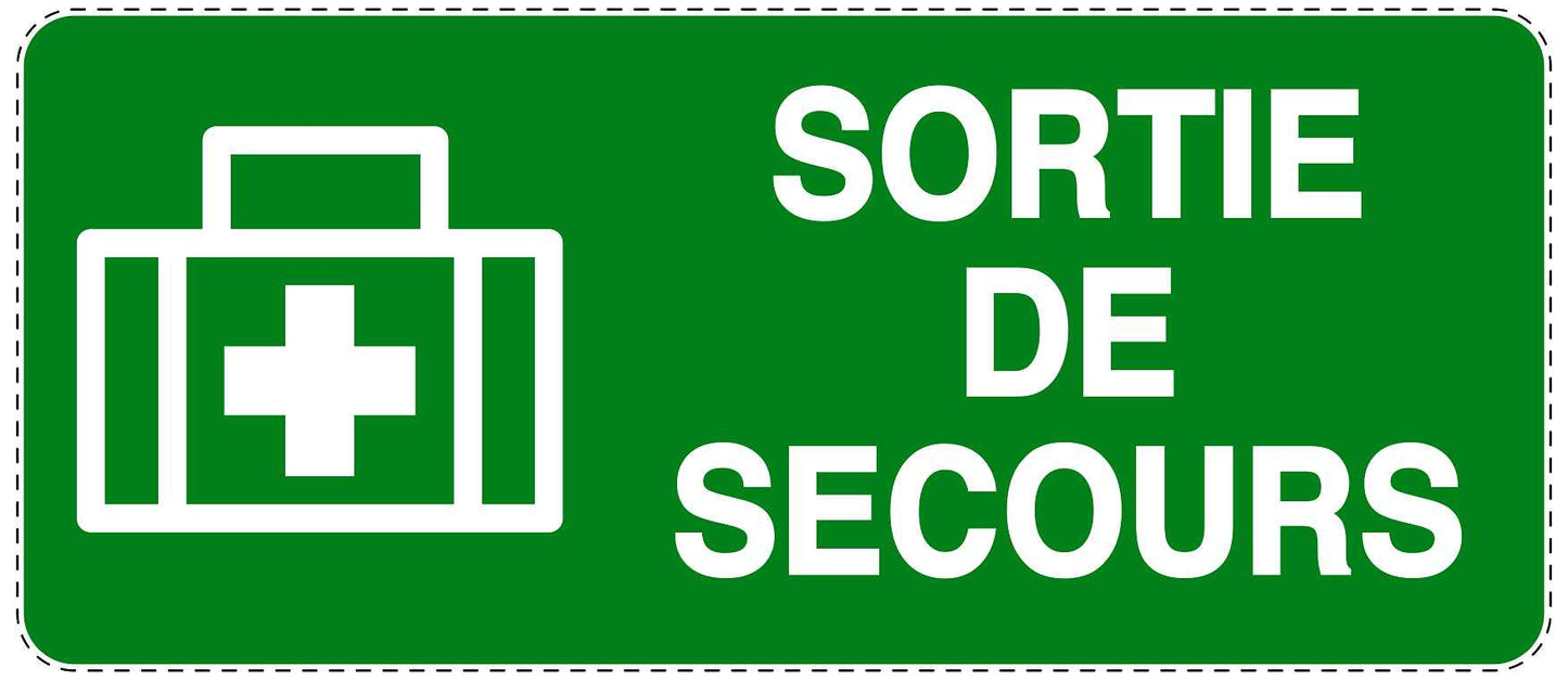 Autocollant d'urgence "SORTIE DE SECOURS" 10-40 cm F-SIE-3060-54