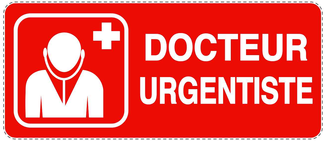 Autocollant d'urgence "DOCTEUR URGENTISTE" 10-40 cm F-SIE-3070-14