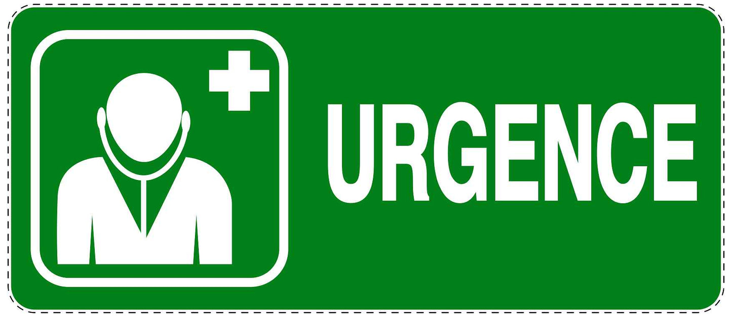 Autocollant d'urgence "URGENCE" 10-40 cm F-SIE-3080-54