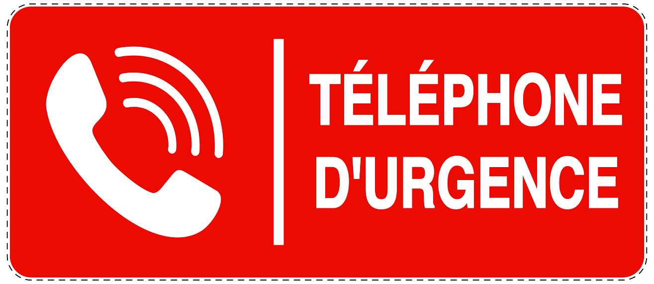 Autocollant d'urgence "TÉLÉPHONE D'URGENCE" 10-40 cm F-SIE-3090-14