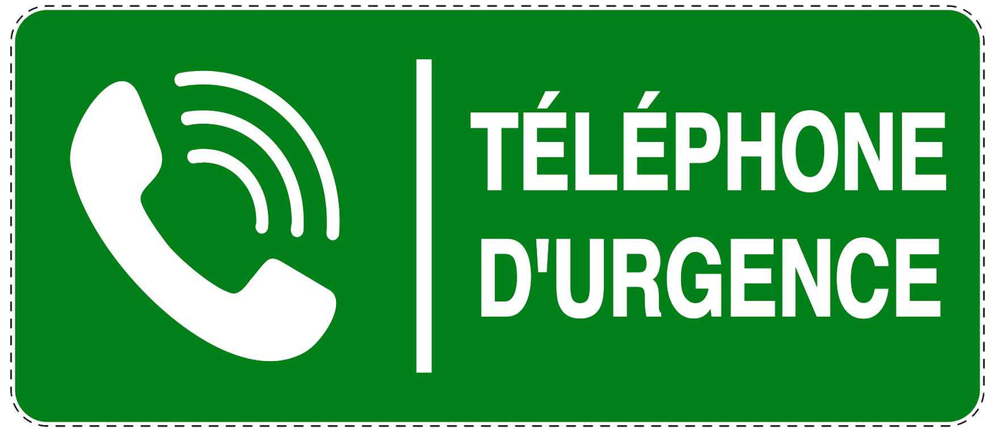 Autocollant d'urgence "TÉLÉPHONE D'URGENCE" 10-40 cm F-SIE-3090-54