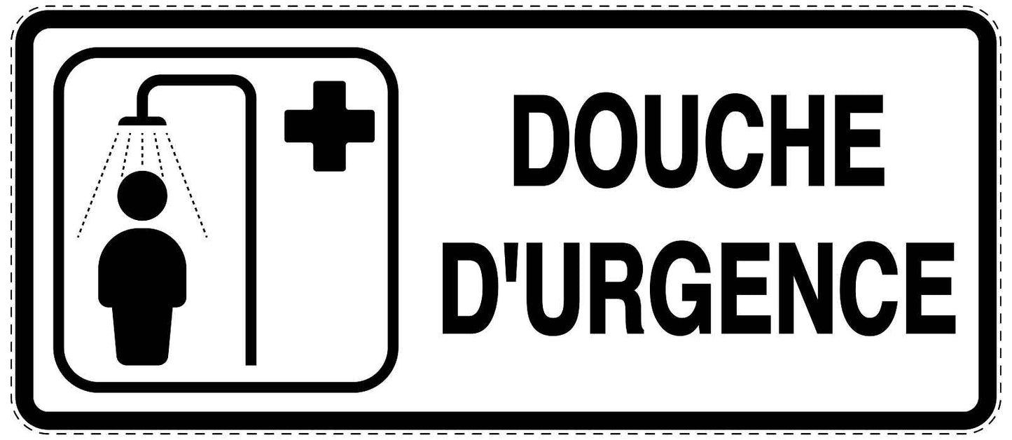 Autocollant d'urgence "DOUCHE D'URGENCE" 10-40 cm F-SIE-3110-0