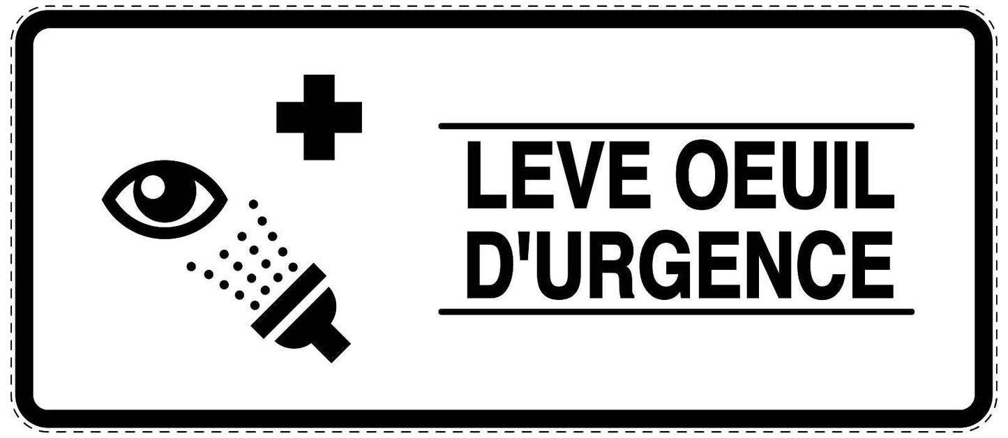 Autocollant d'urgence "LEVE OEUIL D'URGENCE" 10-40 cm F-SIE-3120-0