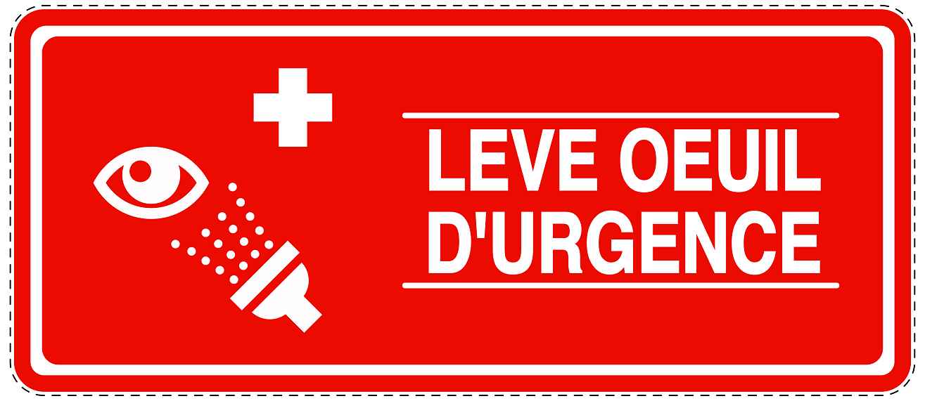 Autocollant d'urgence "LEVE OEUIL D'URGENCE" 10-40 cm F-SIE-3120-14