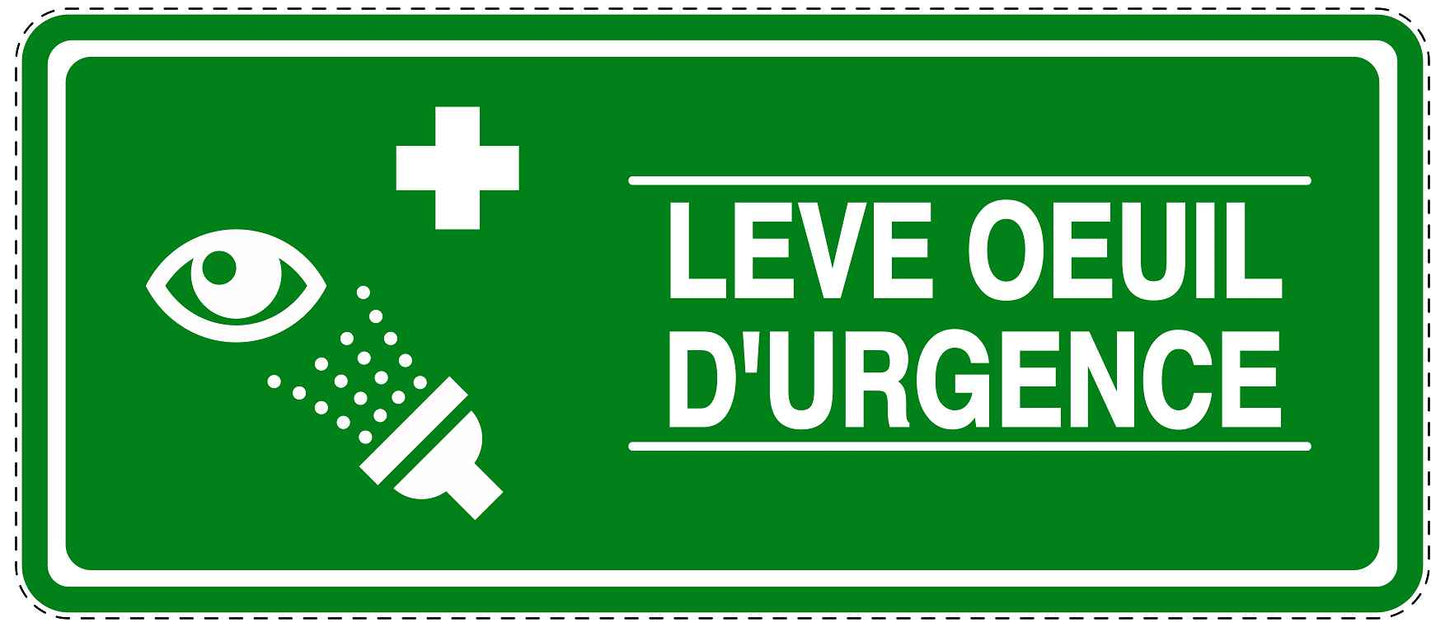 Autocollant d'urgence "LEVE OEUIL D'URGENCE" 10-40 cm F-SIE-3120-54