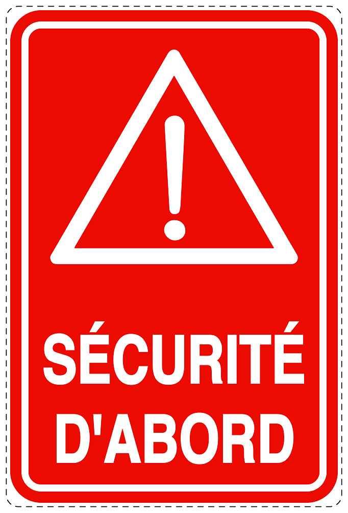 Autocollant d'urgence "SÉCURITÉ D'ABORD" 10-40 cm F-SIE-4010-14