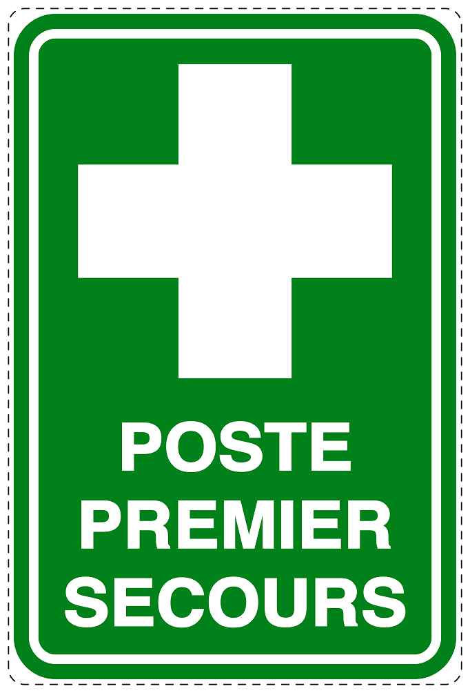 Autocollant d'urgence "POSTE PREMIER SECOURS" 10-40 cm F-SIE-4040-54