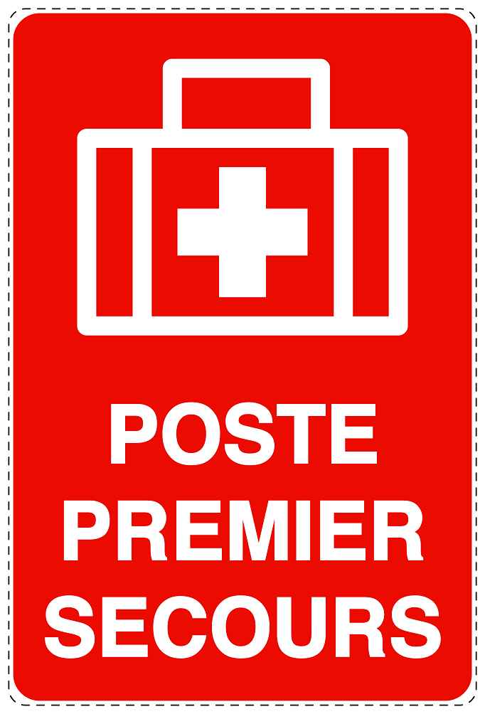 Autocollant d'urgence "POSTE PREMIER SECOURS" 10-40 cm F-SIE-4050-14