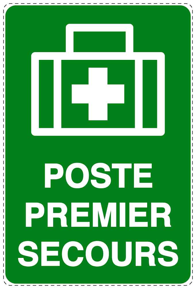 Autocollant d'urgence "POSTE PREMIER SECOURS" 10-40 cm F-SIE-4050-54