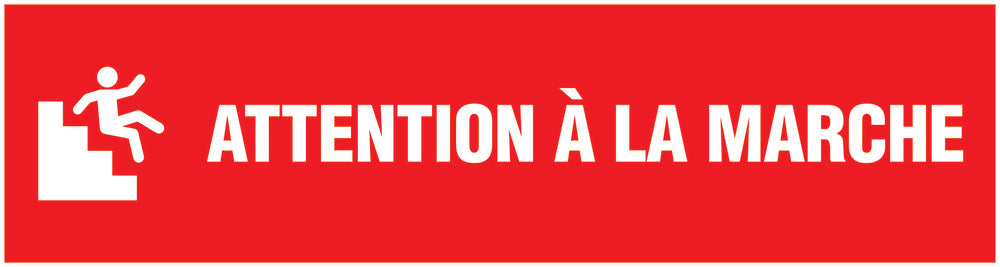 Autocollant "Attention Á La Marche" 20-80 cm en plastique PVC, F-STUFE-12000-45x12-14-0