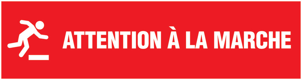 Autocollant "Attention Á La Marche" 20-80 cm en plastique PVC, F-STUFE-13000-45x12-14-0