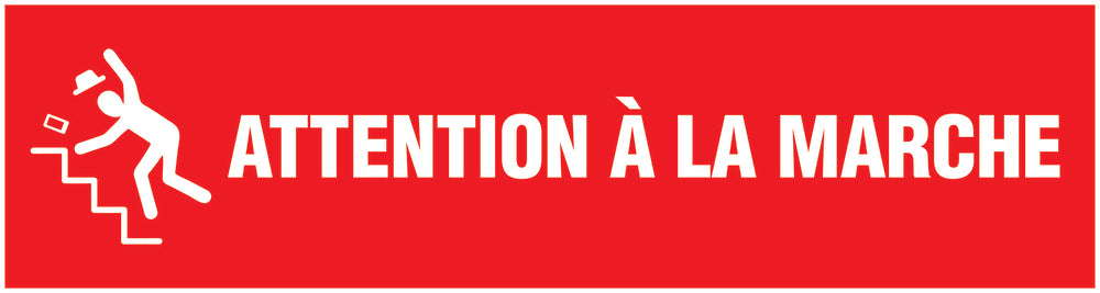 Autocollant "Attention Á La Marche" 20-80 cm en plastique PVC, F-STUFE-15000-45x12-14-0