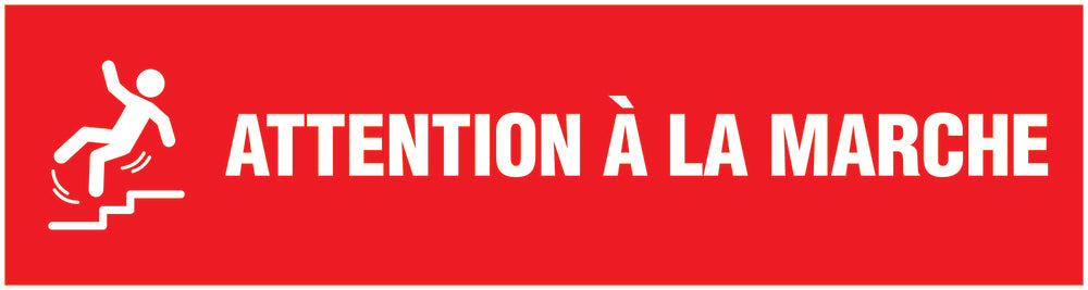 Autocollant "Attention Á La Marche" 20-80 cm en plastique PVC, F-STUFE-16000-45x12-14-0