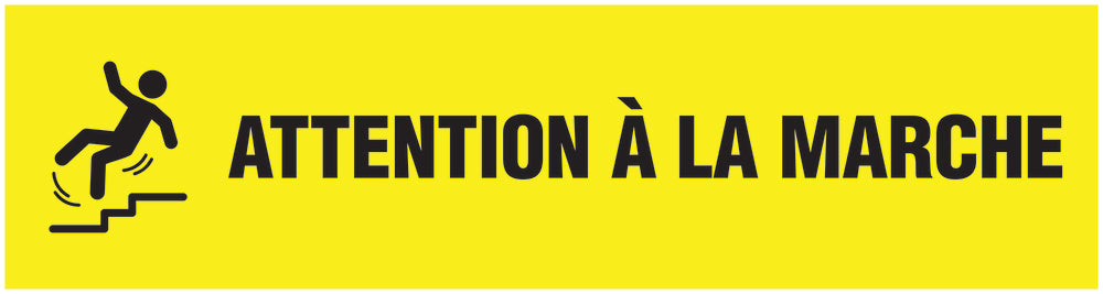 Autocollant "Attention Á La Marche" 20-80 cm en plastique PVC, F-STUFE-16000-45x12-3-88
