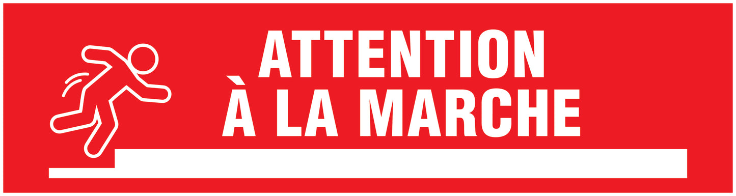 Autocollant "Attention Á La Marche" 20-80 cm en plastique PVC, F-STUFE-17000-45x12-14-0