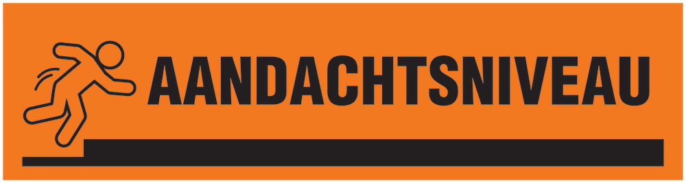 Autocollant "Aandachtsniveau" 20-80 cm en plastique PVC, F-STUFE-17000-45x12-8-88