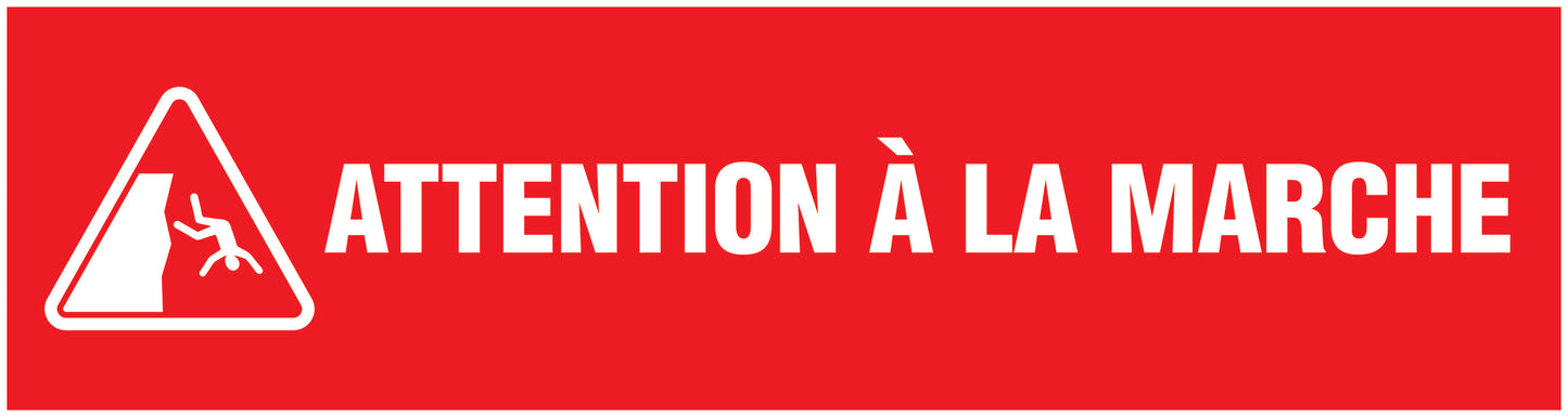 Autocollant "Attention Á La Marche" 20-80 cm en plastique PVC, F-STUFE-18000-45x12-14-0