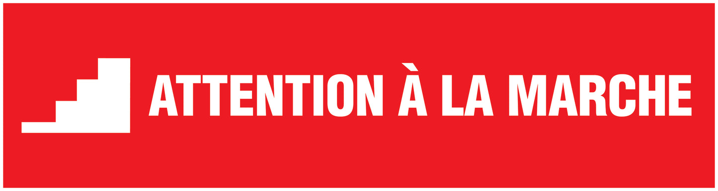 Autocollant "Attention Á La Marche" 20-80 cm en plastique PVC, F-STUFE-19000-45x12-14-0