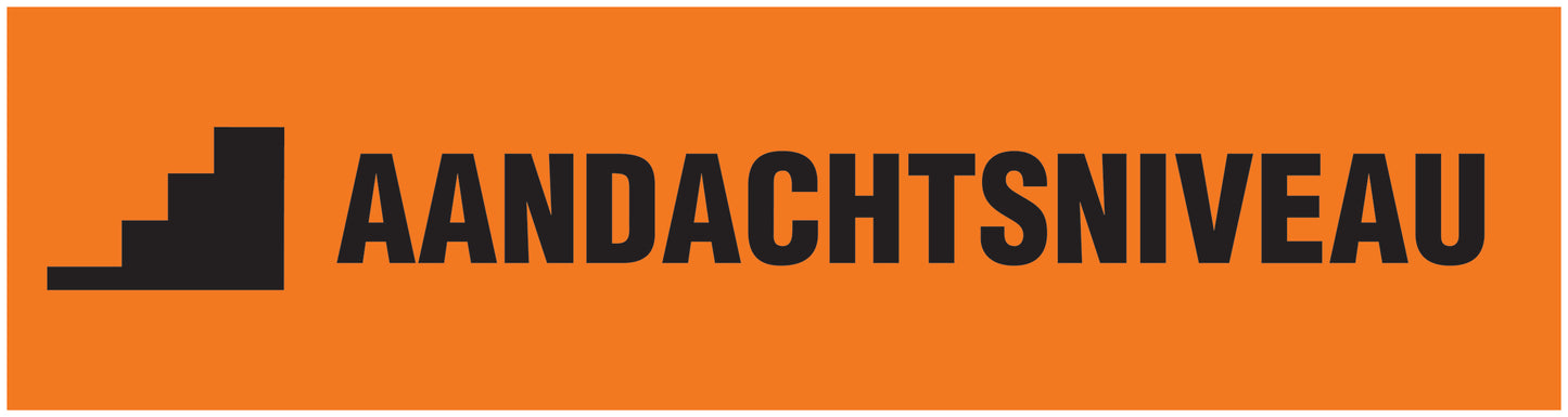 Autocollant "Aandachtsniveau" 20-80 cm en plastique PVC, F-STUFE-19000-45x12-8-88