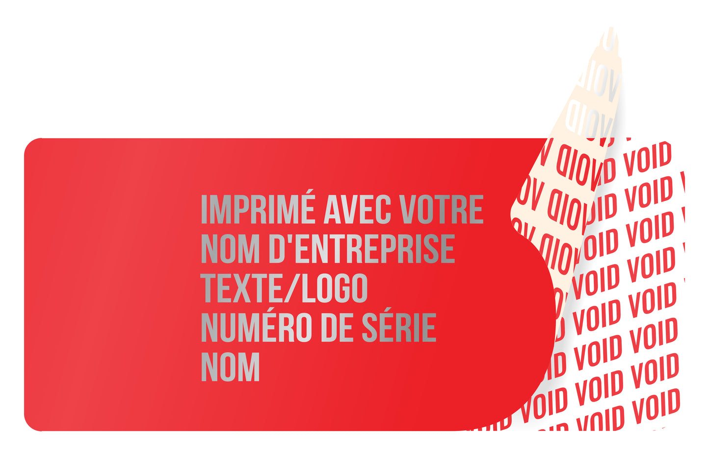 100 autocollants VOID, sceaux de garantie, étiquettes de sécurité 45x20mm imprimés avec le texte de votre choix par EtikettenStar GmbH