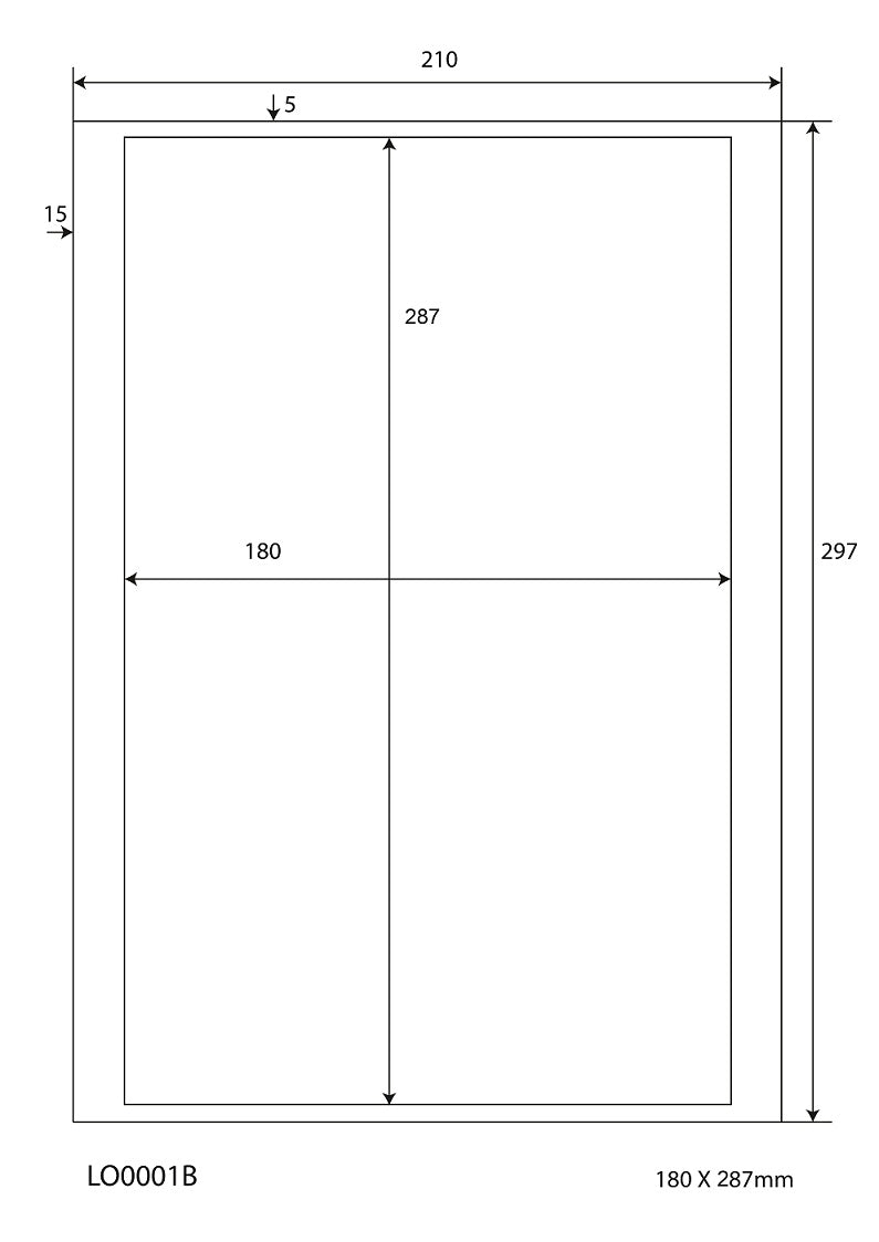 100 étiquettes universelles 180x287mm, sur 100 feuilles Din A4, brillantes, autocollantes LO-0001-B-80