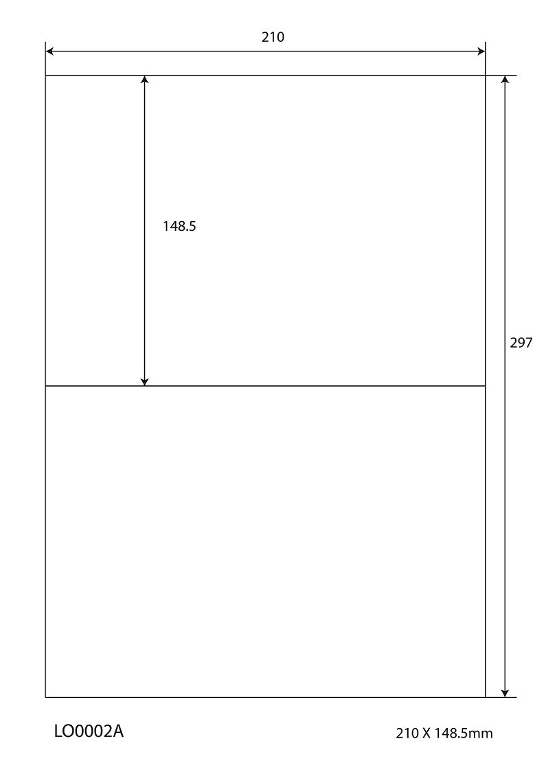 200 étiquettes universelles 210x148,5mm, sur 100 feuilles Din A4, mat, autocollantes LO-0002-A-70