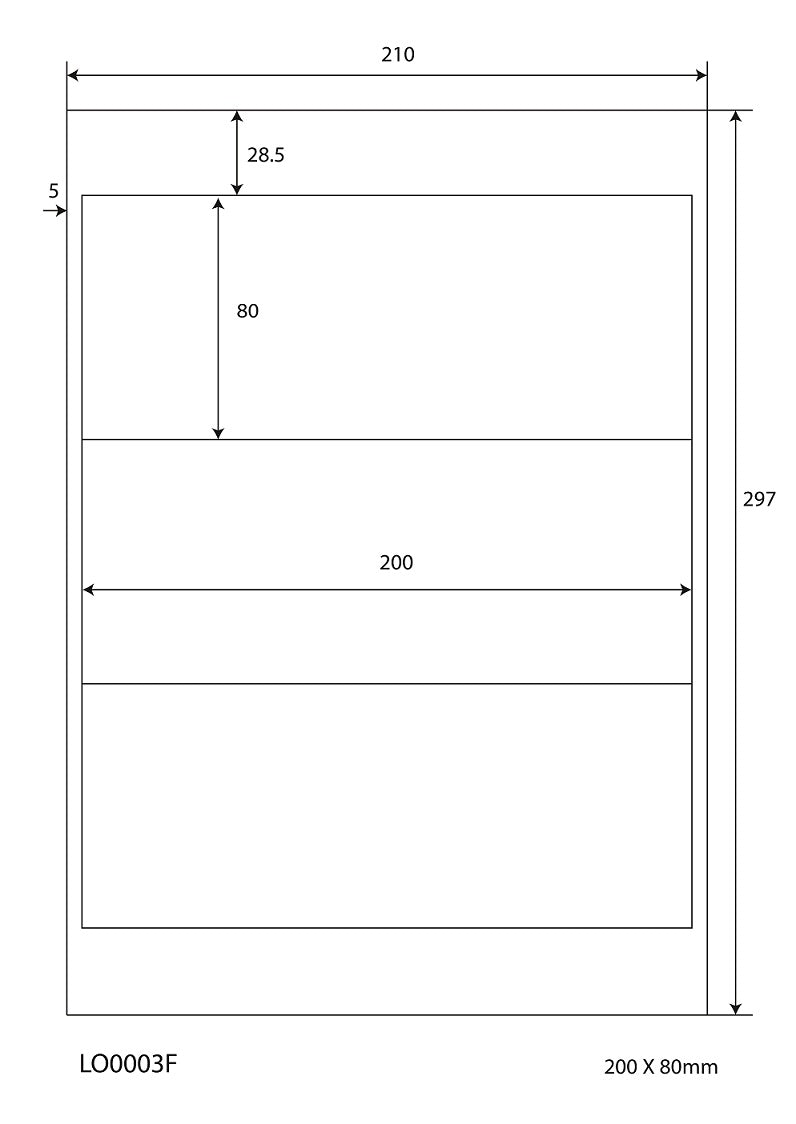 300 étiquettes universelles 200x80mm, sur 100 feuilles Din A4, mat, autocollantes LO-0003-F-70