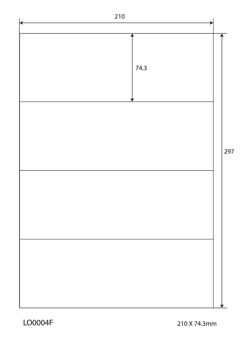 400 étiquettes universelles 210x74,3mm, sur 100 feuilles Din A4, mat, autocollantes LO-0004-F-70