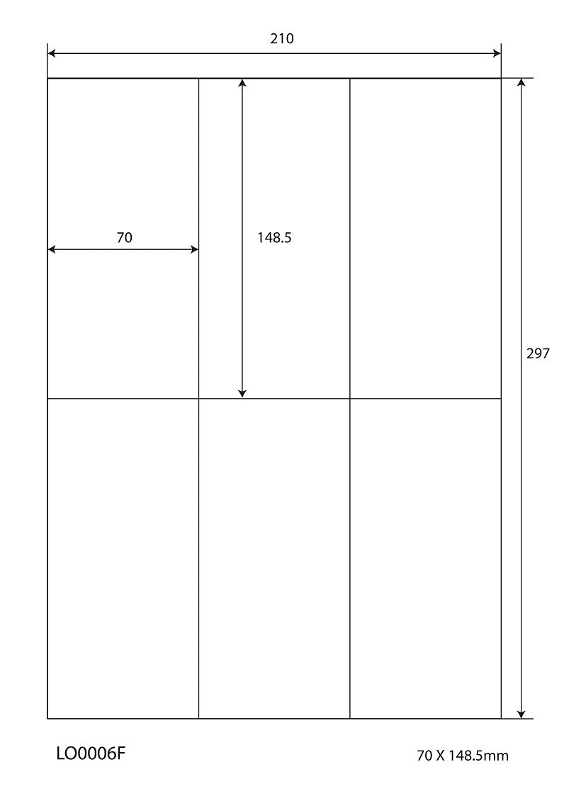 600 autocollants 70x148,5mm imprimés selon vos souhaits, finition mate ou brillante F-0006-F