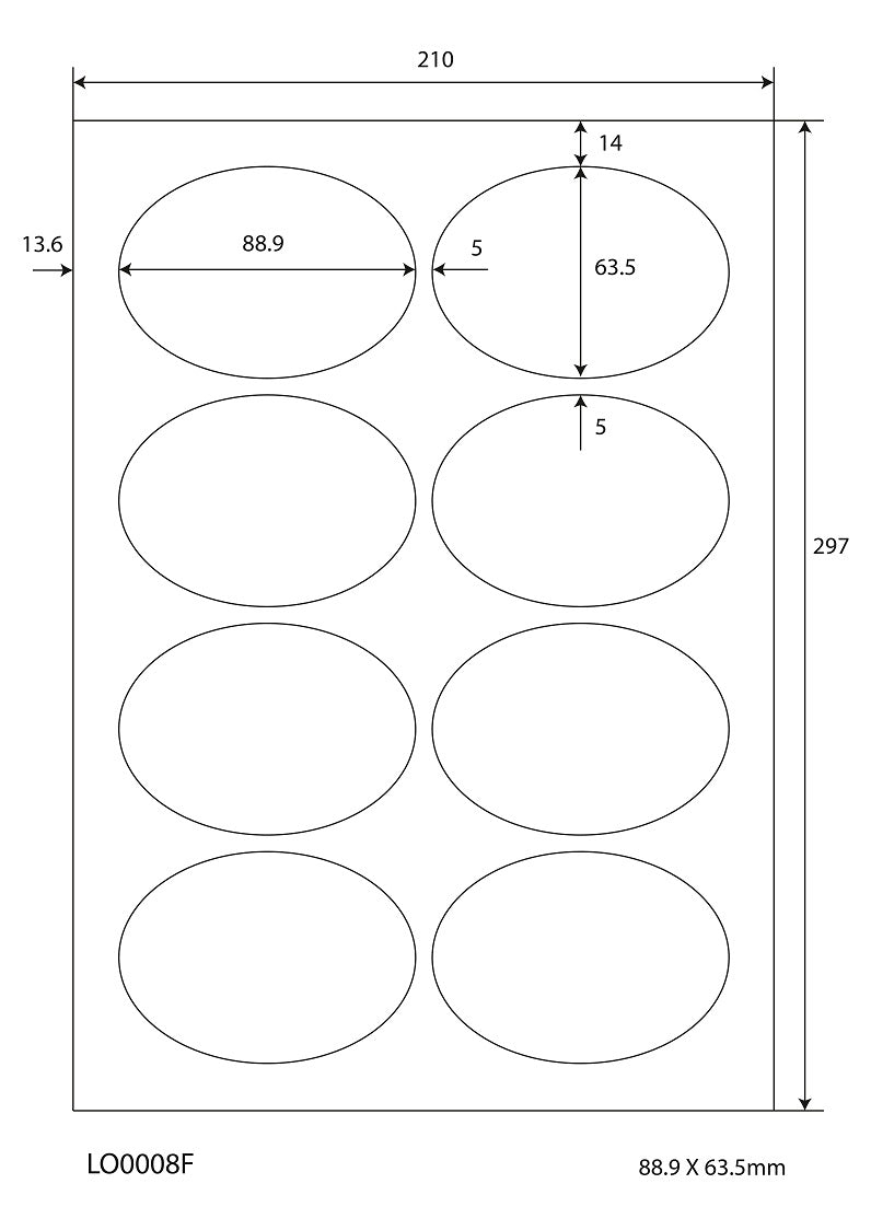 800 étiquettes universelles colorées 88,9x63,5 mm, sur 100 feuilles Din A4, mates, autocollantes LO-0008-F-70