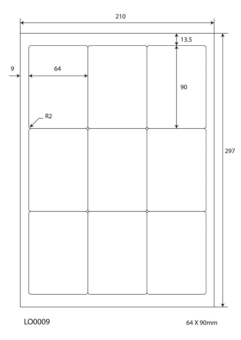 900 étiquettes universelles colorées 64x90mm, sur 100 feuilles Din A4, mates, autocollantes LO-0009-70
