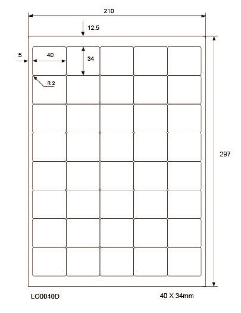 4000 autocollants 40x34mm imprimés selon vos souhaits mat ou brillant F-0040-D