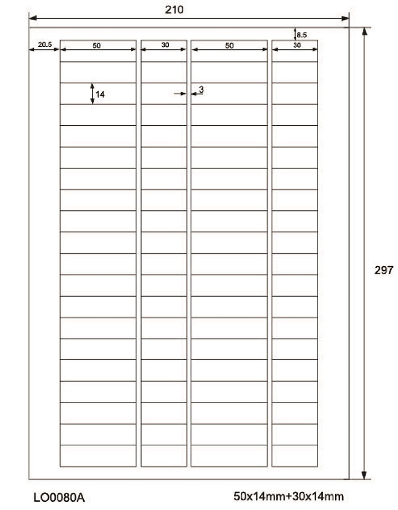 8000 autocollants 50x14mm imprimés selon vos souhaits mat ou brillant F-0080-A