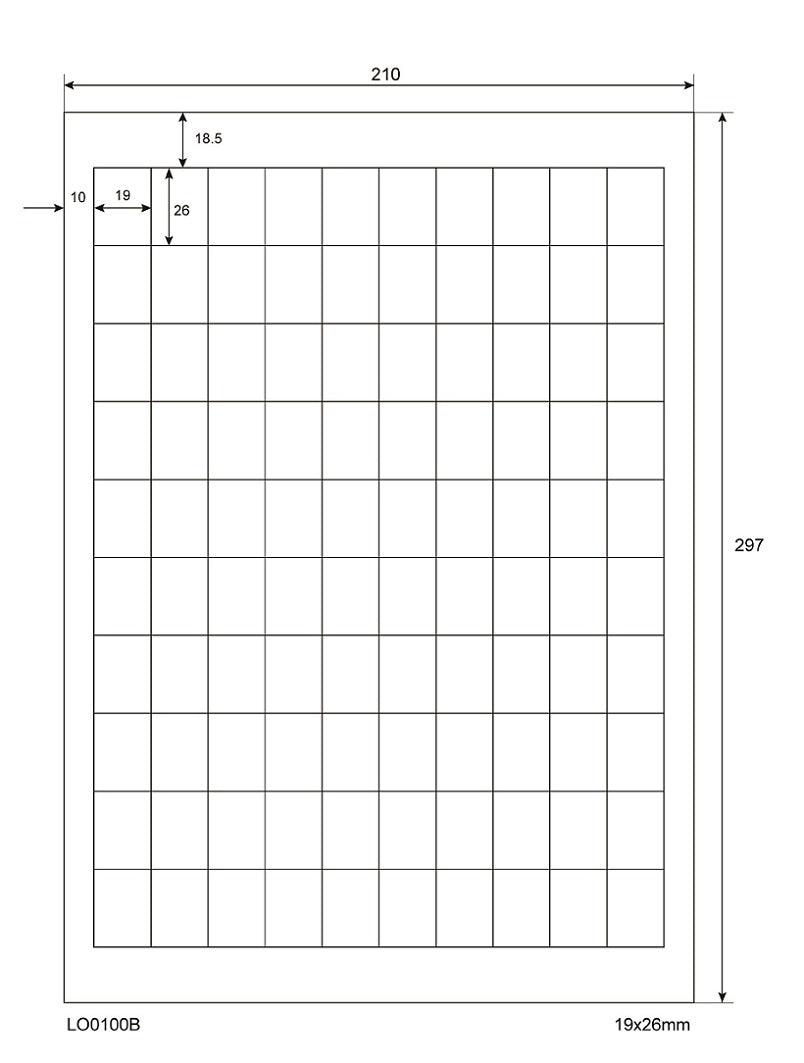 1000 autocollants 19x26mm imprimés selon vos souhaits mat ou brillant F-0100-B