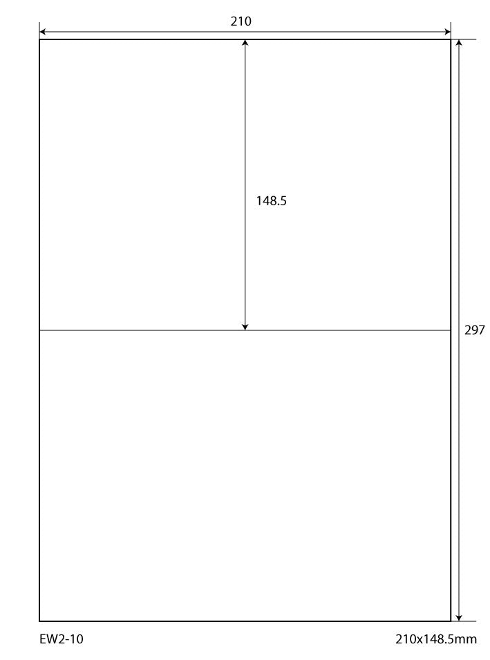 1000 étiquettes universelles 210x148,5mm, sur 500 feuilles Din A4, mat, autocollant, 70g EW2-10 d'Etikettenworld EW2-10
