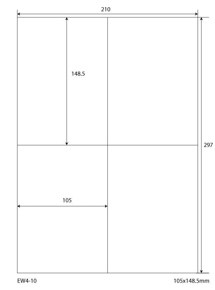 400 Étiquettes en Folie 105x148,5mm, sur 100 Feuilles Din A4, mat, auto-adhésif