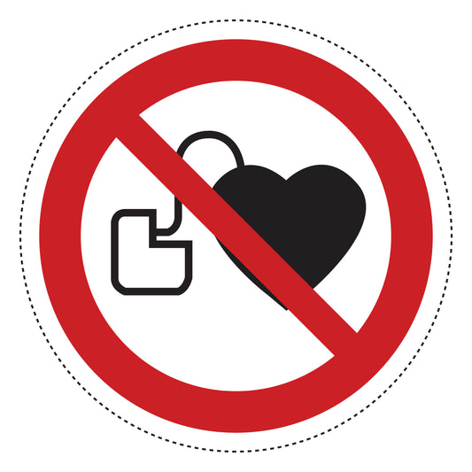 Autocollant d'interdiction "Interdit aux personnes portant un pacemaker" en plastiquePVC, ES-SI110-10