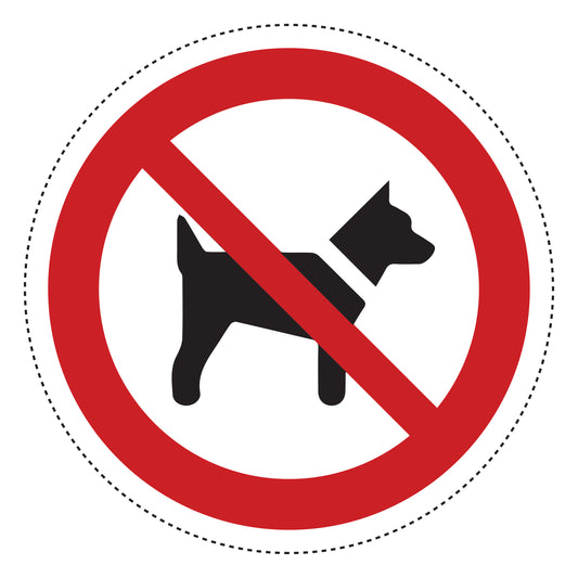 Autocollant d'interdiction "Interdit aux chiens" en plastique PVC, ES-SI140-10