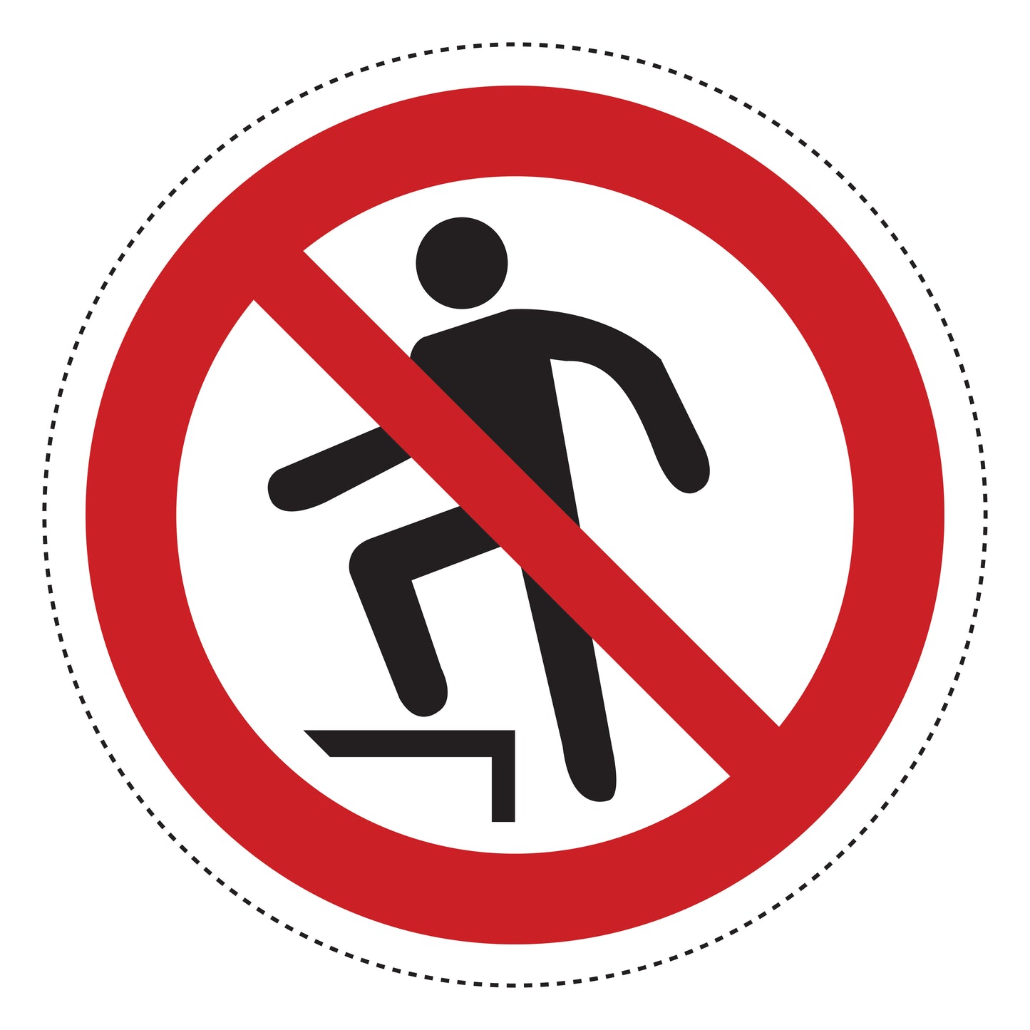 Autocollant d'interdiction "Interdit de marcher sur la surface" en plastique PVC, ES-SI420-10