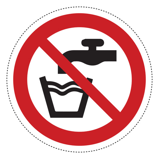 Autocollant d'interdiction "Pas d'eau potable" en plastique PVC, ES-SI50-10