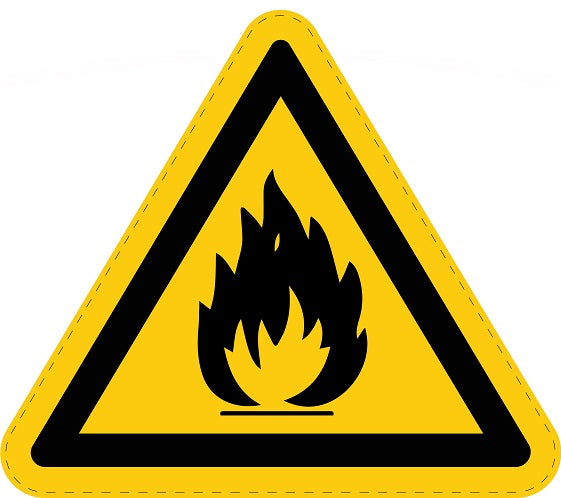 Autocollant d'avertissement "Panneau d'avertissement Attention, Matières Inflammables" 10-60 cm en plastique PVC, ES-SIW-001