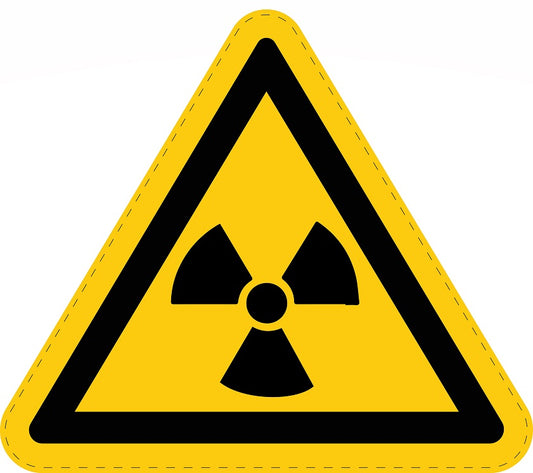 Autocollant d'avertissement collé "Panneau avertissement Matières radioactives/radiations ionisantes"  en plastique PVC, ES-SIW-005