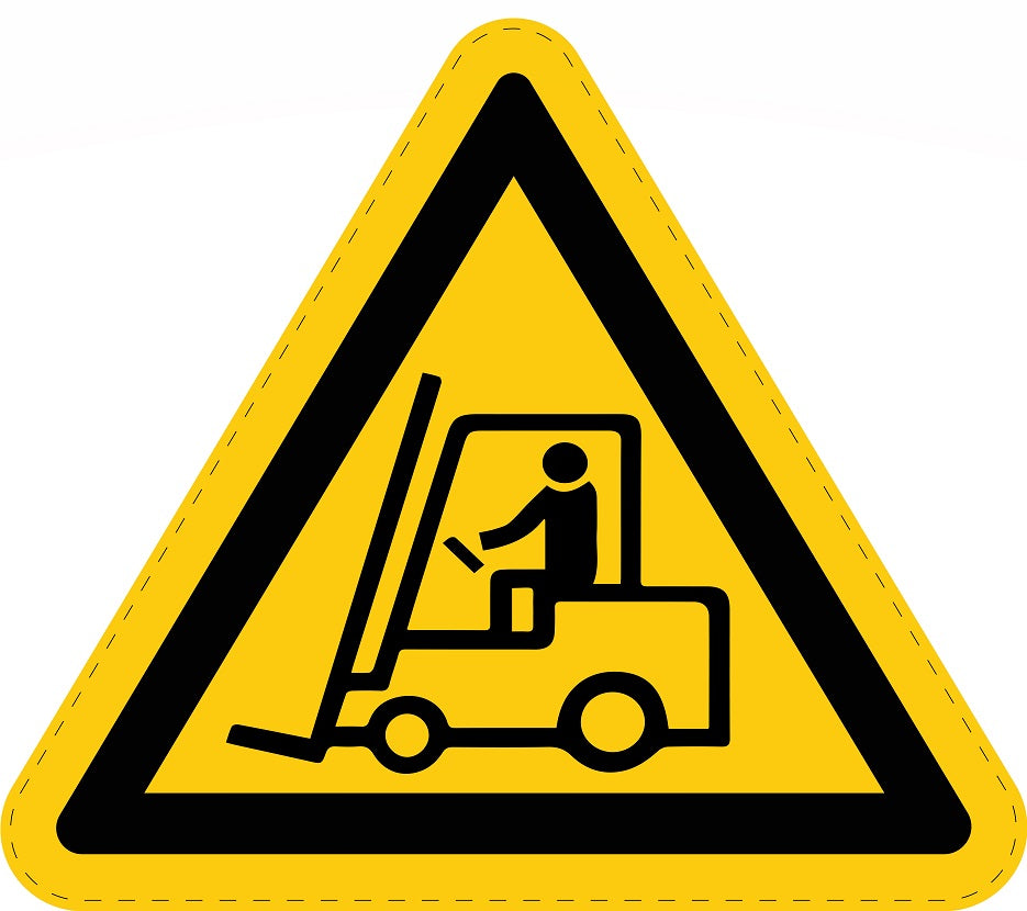 Autocollant d'avertissement collé "Panneau d'avertissement Attention,Passage de chariots" en plastique PVC, ES-SIW-007